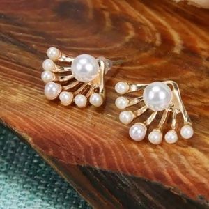 Ear Cuff Clip Pearl Stud Earrings